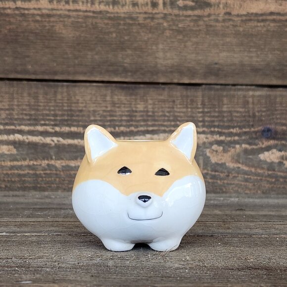 Mini Fox Ceramic Planter 2.25" | Small Succulent Pot | Desk Decor - Picture 5 of 5